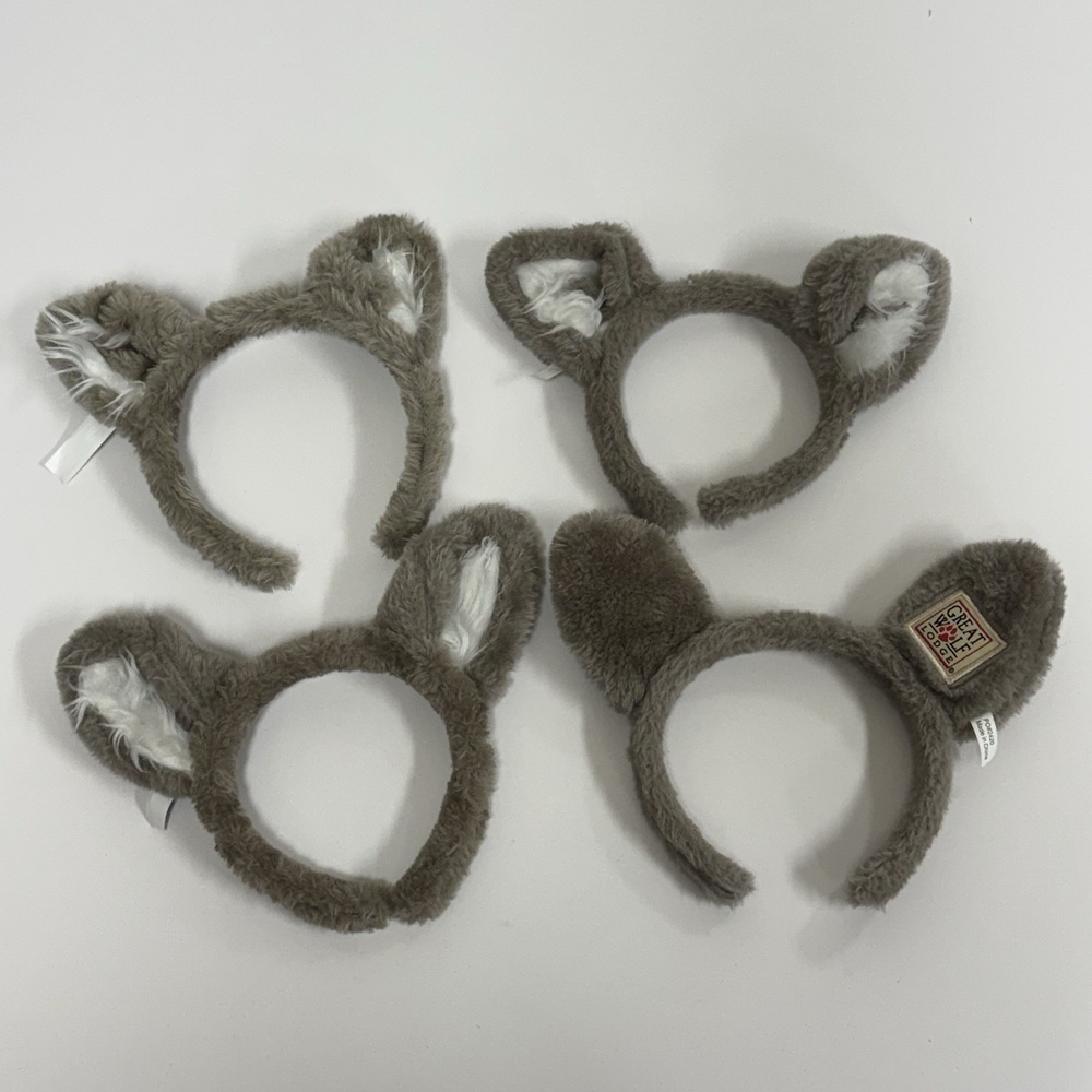 4 Great Wolf Lodge Fuzzy Animal Ears Kids Headbands Water Park Souvenir